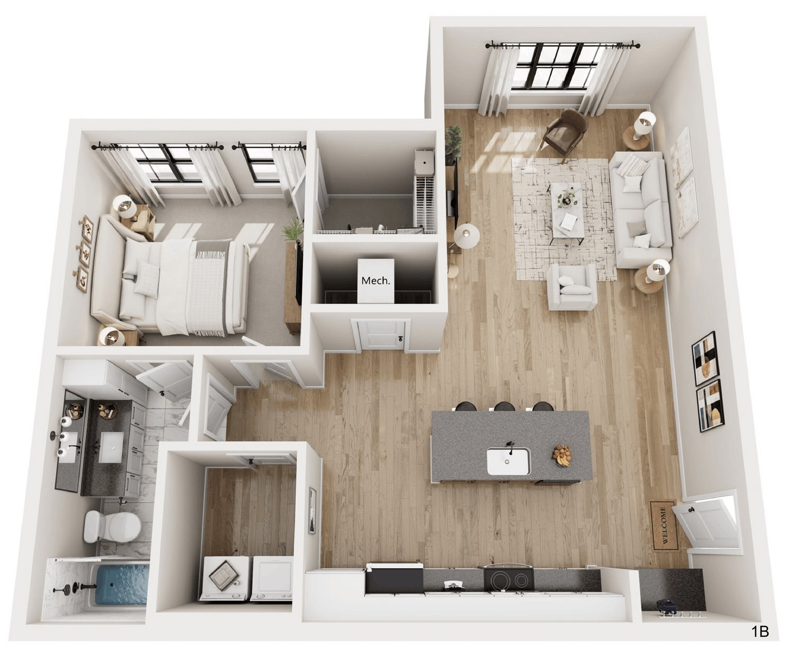 1B floor plan