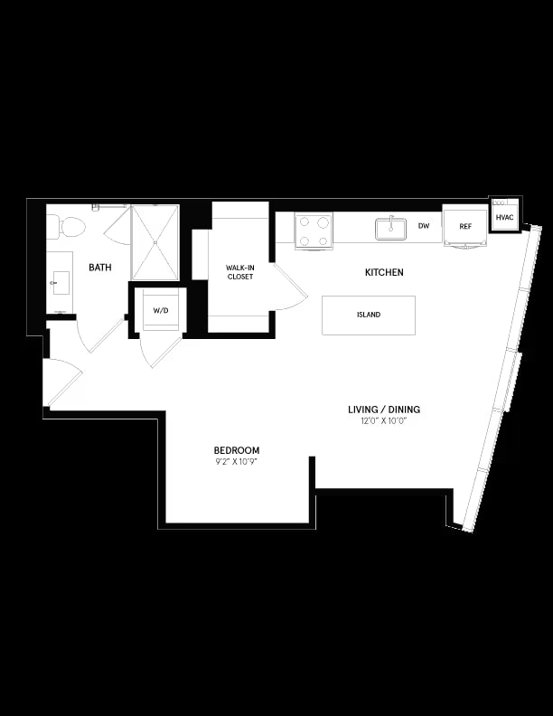 Convertible Studio-12B floor plan