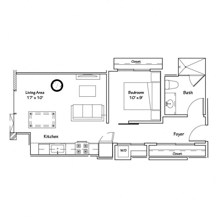 (V08) Jr. One Bedroom floor plan