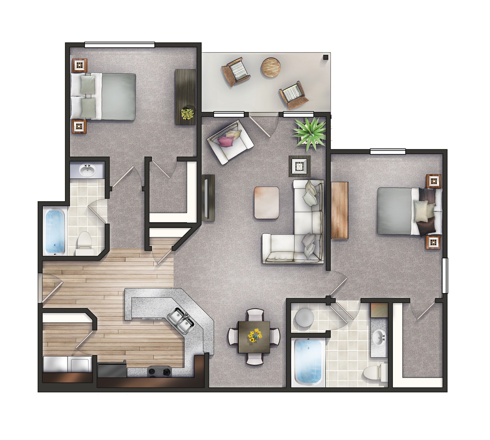 2 Bedroom Craftsman Select floor plan
