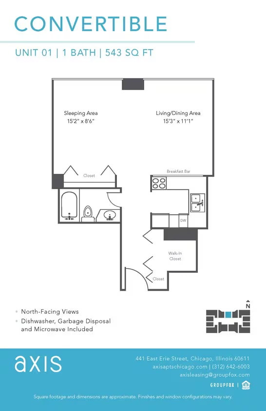 Convertible Studio floor plan