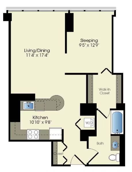 convertible / 1 bath floor plan