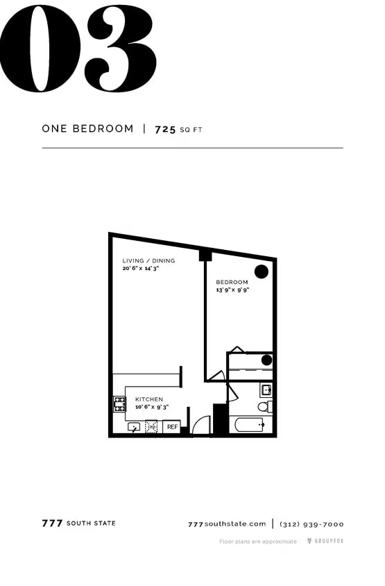 One Bedroom floor plan
