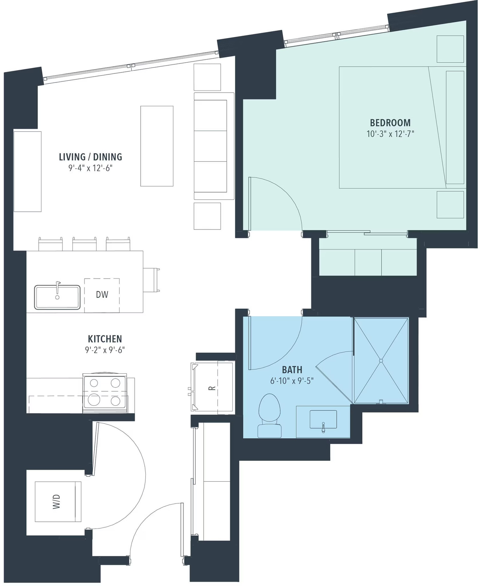 1 Bed/1 Bath-a10a floor plan