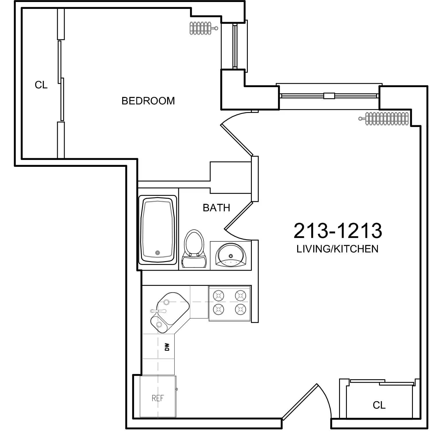 Jr One Bedroom floor plan