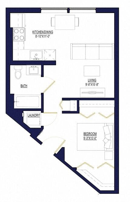 1 Bedroom A floor plan