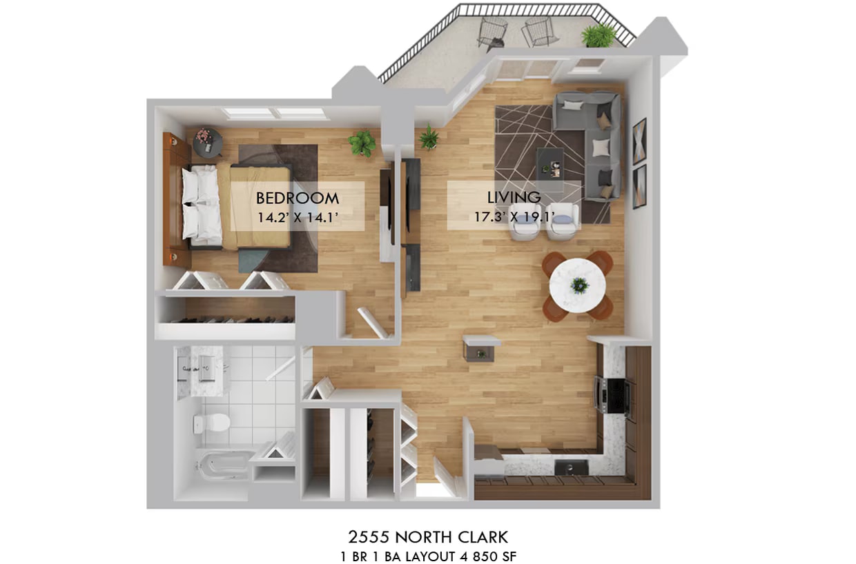 1 Bedroom / Tier 4 floor plan