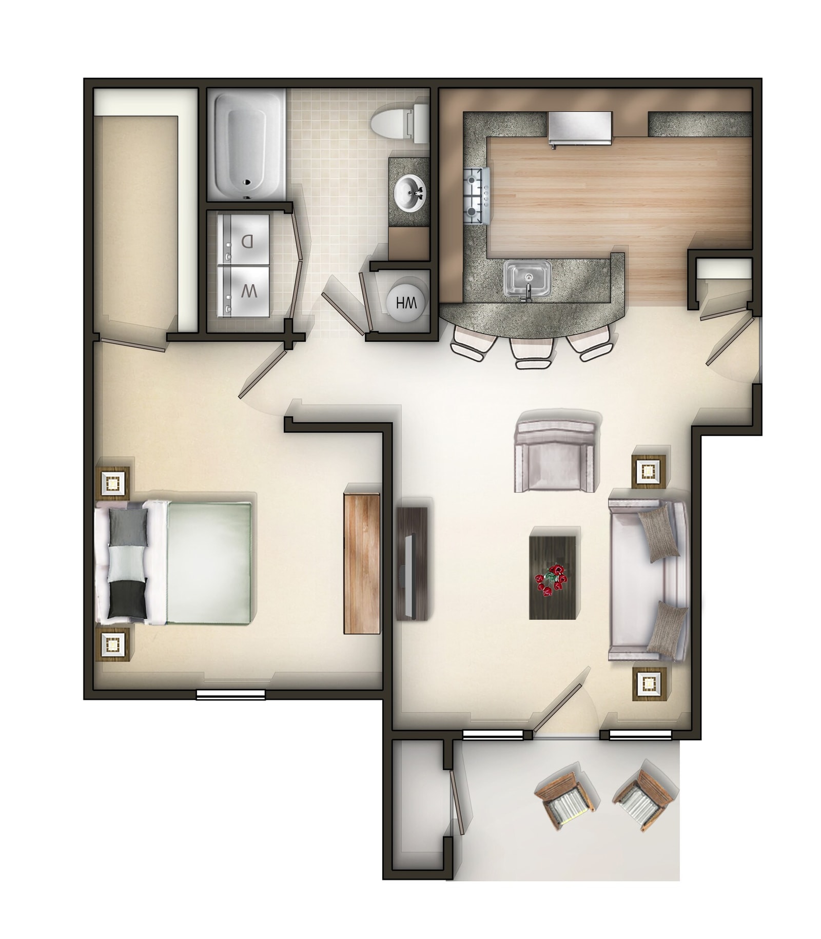 1 Bedroom Residential floor plan