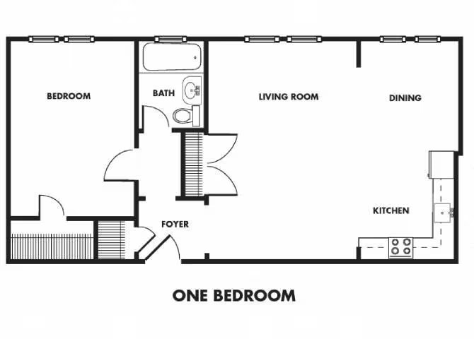 1 Bed | 1 Bath - AR floor plan