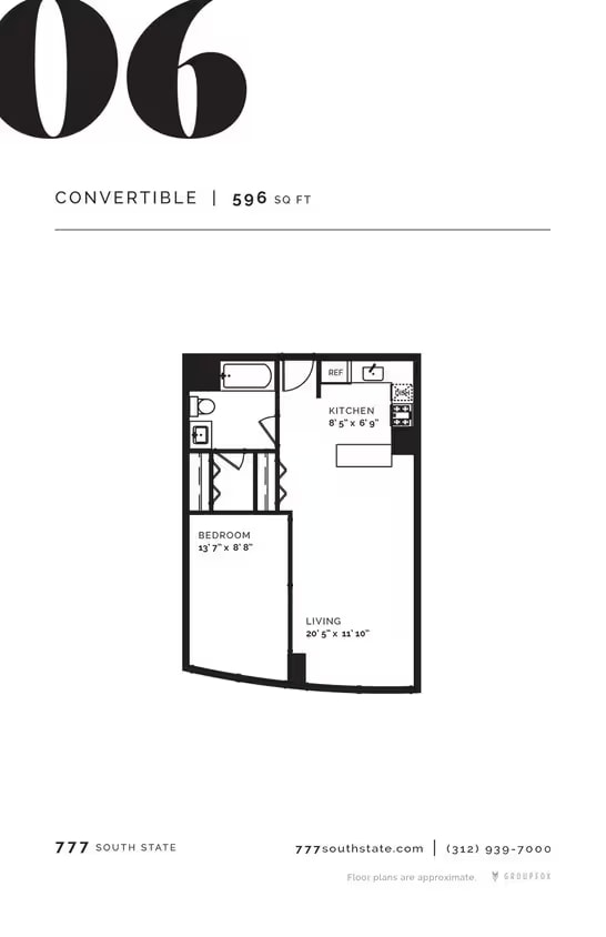 Convertible Studio floor plan
