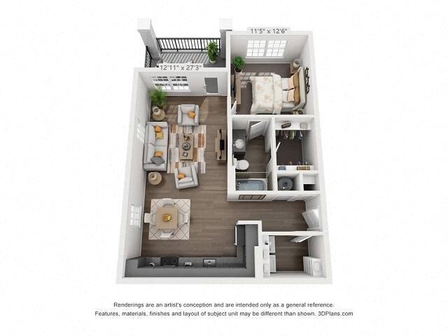 Crockett (1 Bed) floor plan