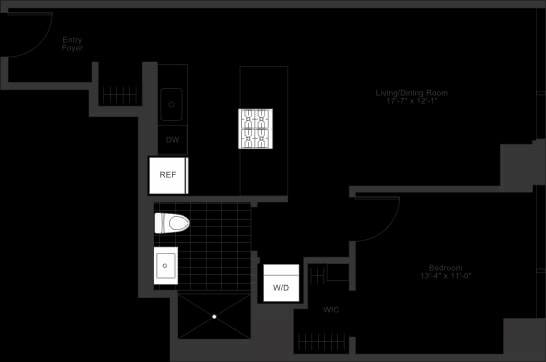 1 Bedroom / 1 Bathroom floor plan