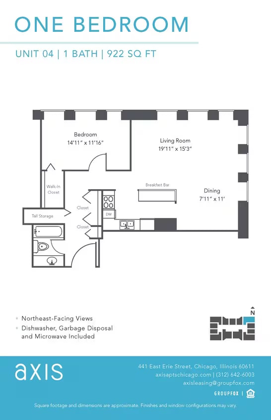 One Bedroom floor plan