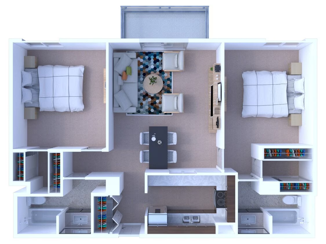 2 Bedrooms Floor Plan B1 floor plan