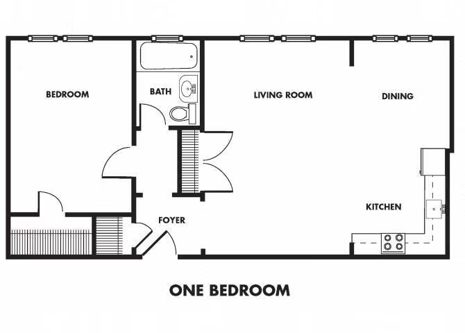 1 Bed | 1 Bath - A floor plan