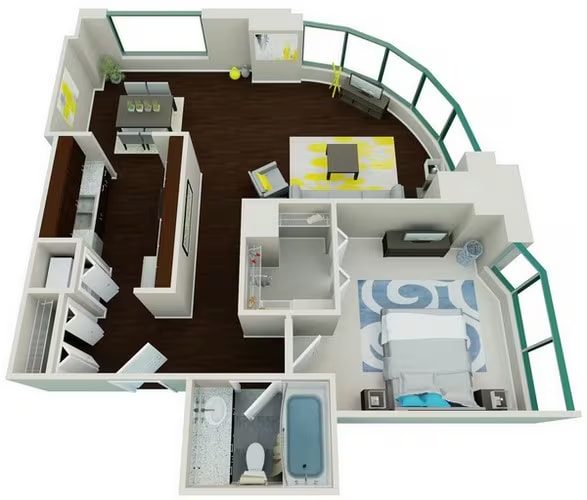 One Bedroom floor plan