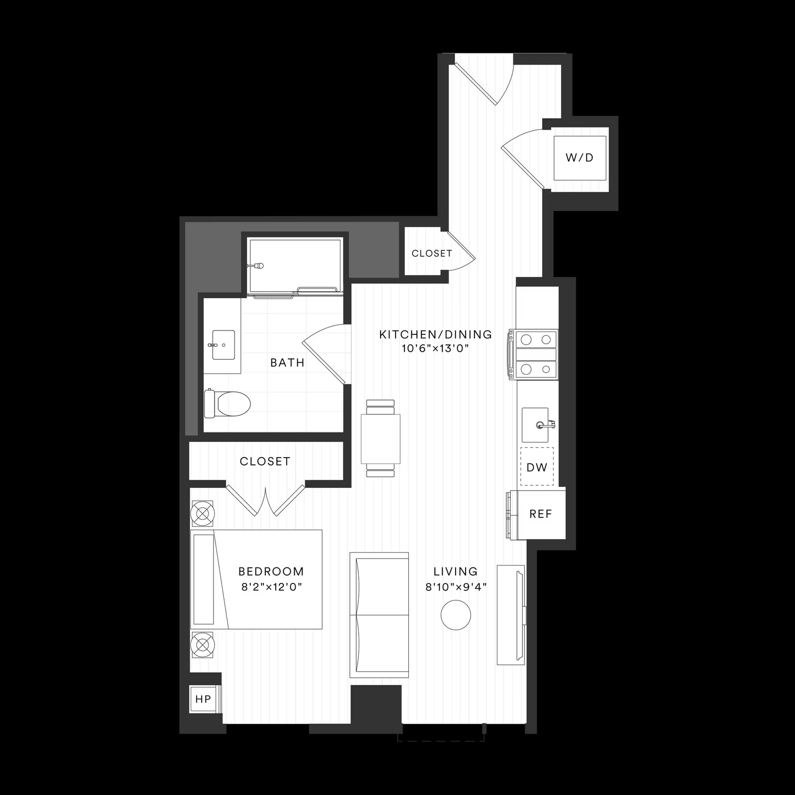 Convertible Studio-C1-A floor plan