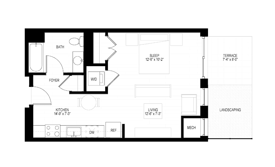 Studio D floor plan