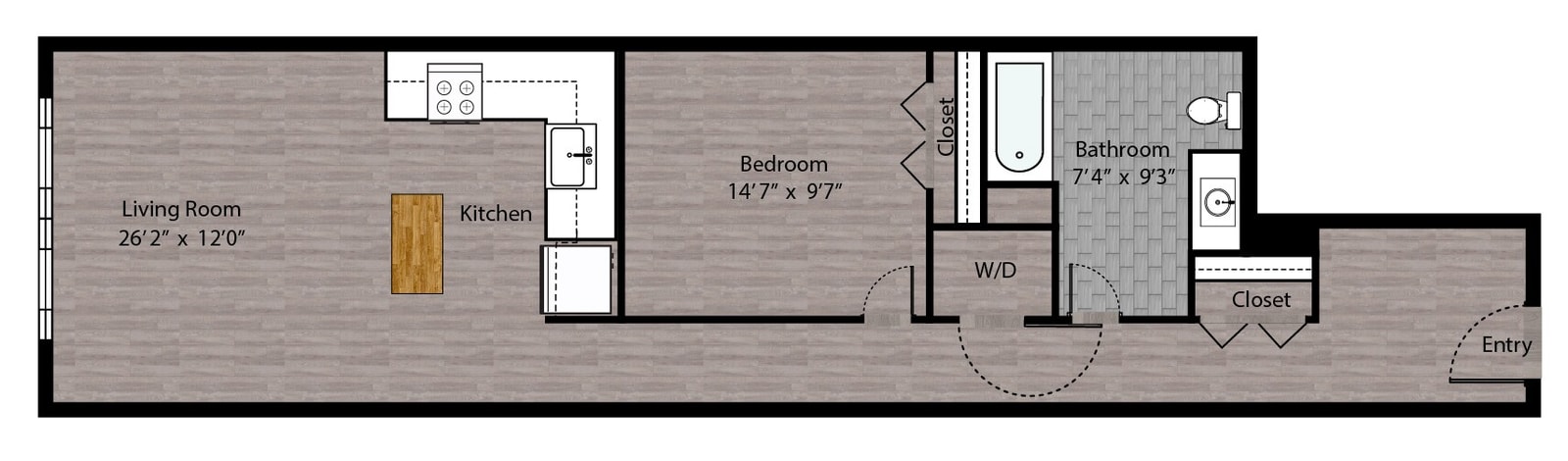 Tier 02/09 (1BR/1BA) floor plan