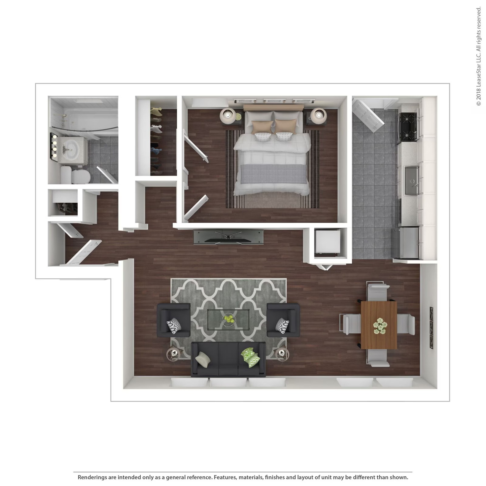 1x1 floor plan