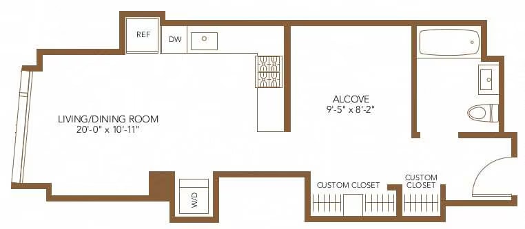 Studio Alcove floor plan