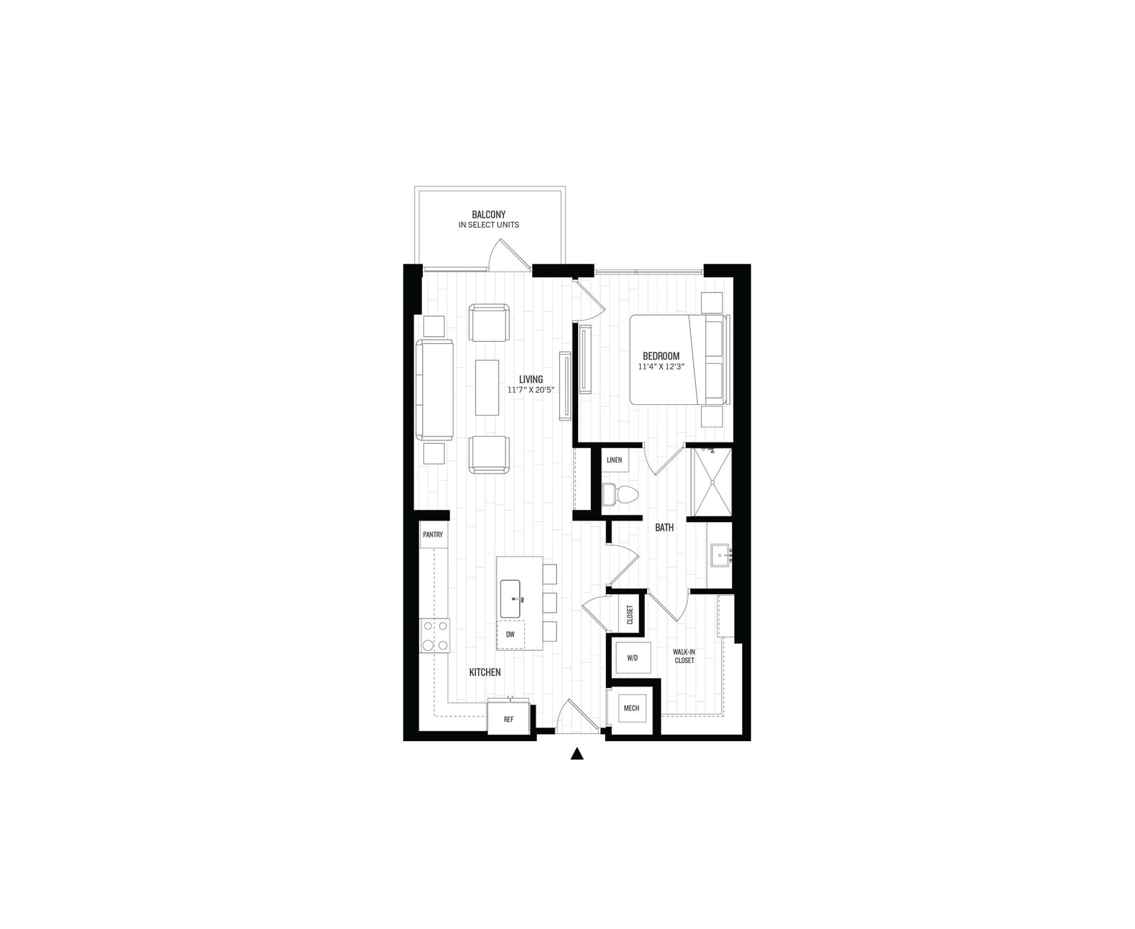 1 Bed/1 Bath-A5 floor plan