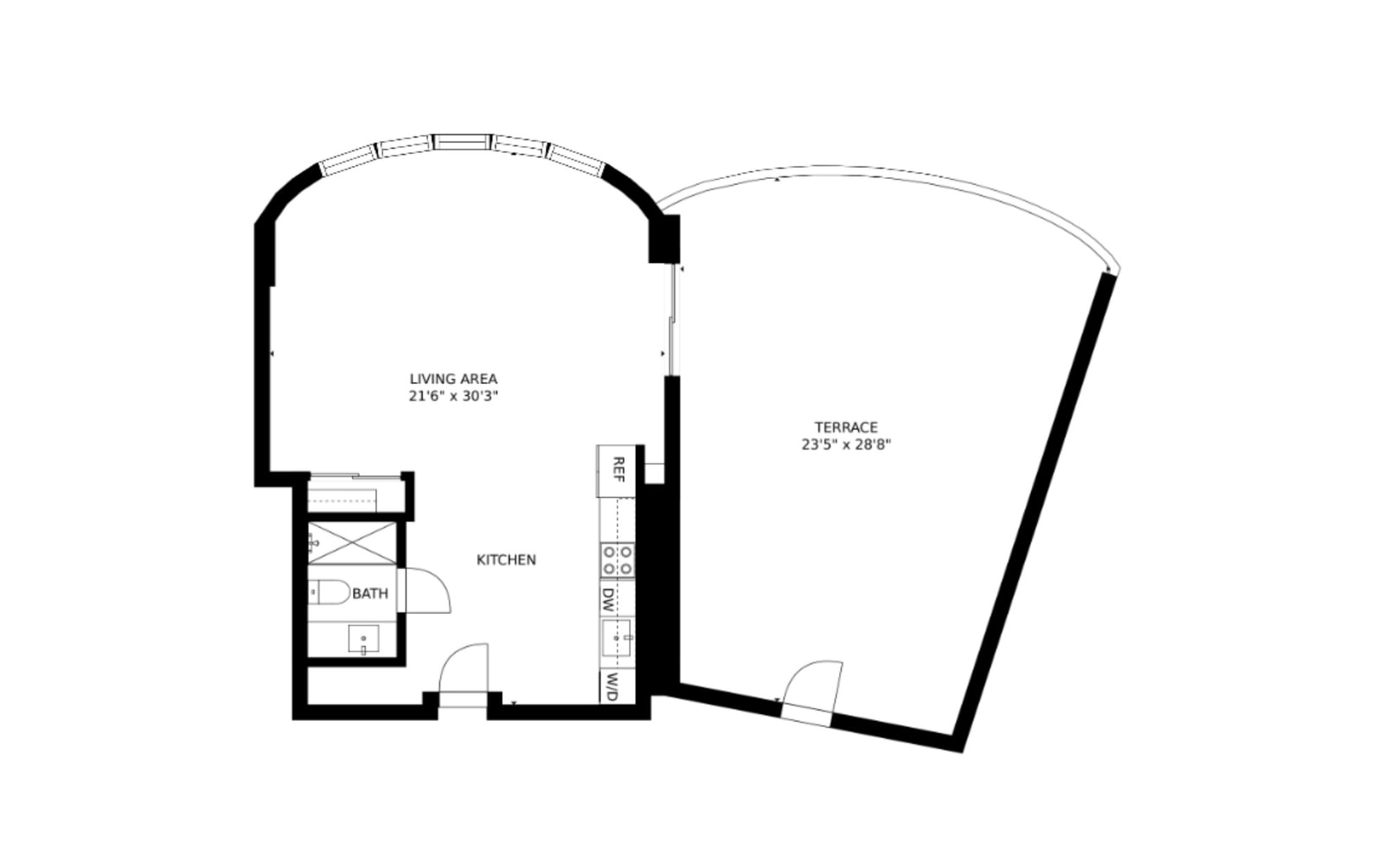 Studio Deluxe floor plan