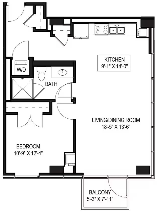 1 Bed/1 Bath-07 floor plan