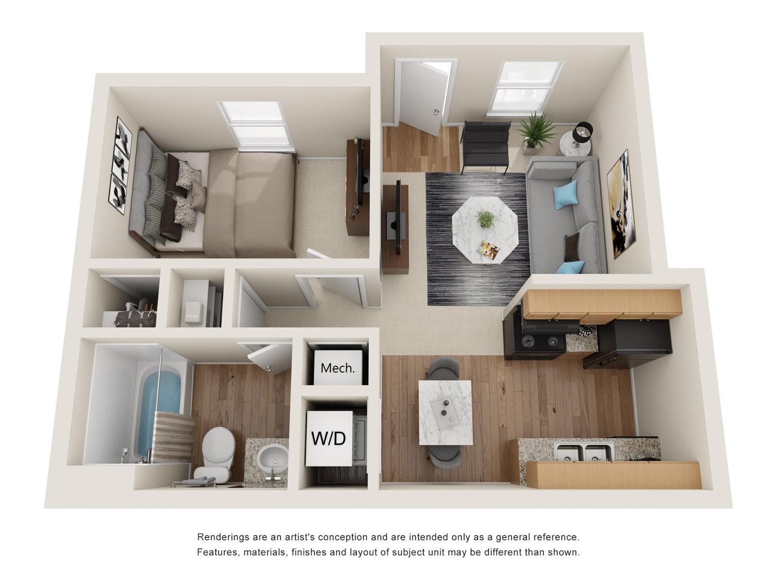 1 Bedroom One Bathroom floor plan