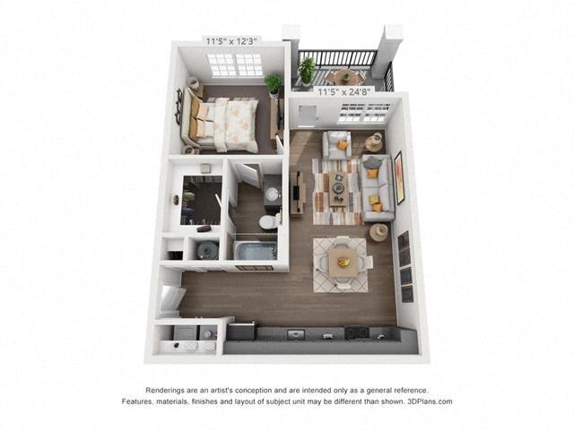 Washington (1 Bed) floor plan