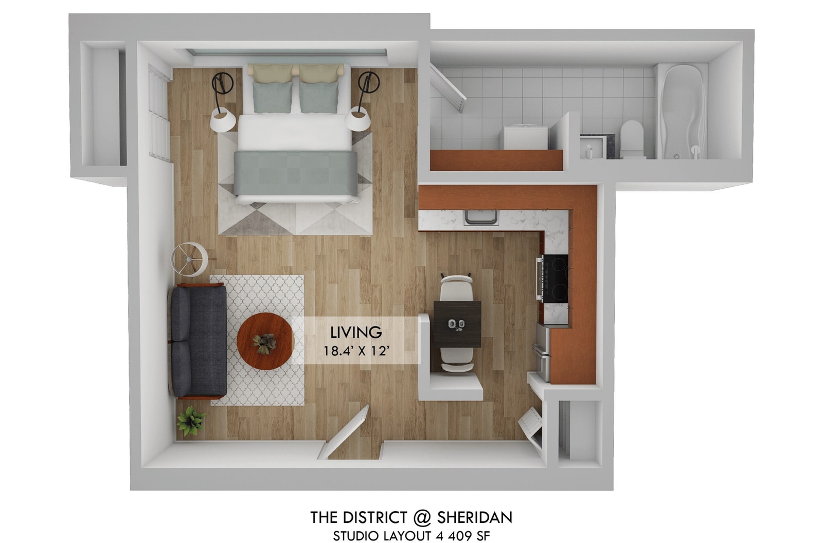 Studio One Bath 04 floor plan