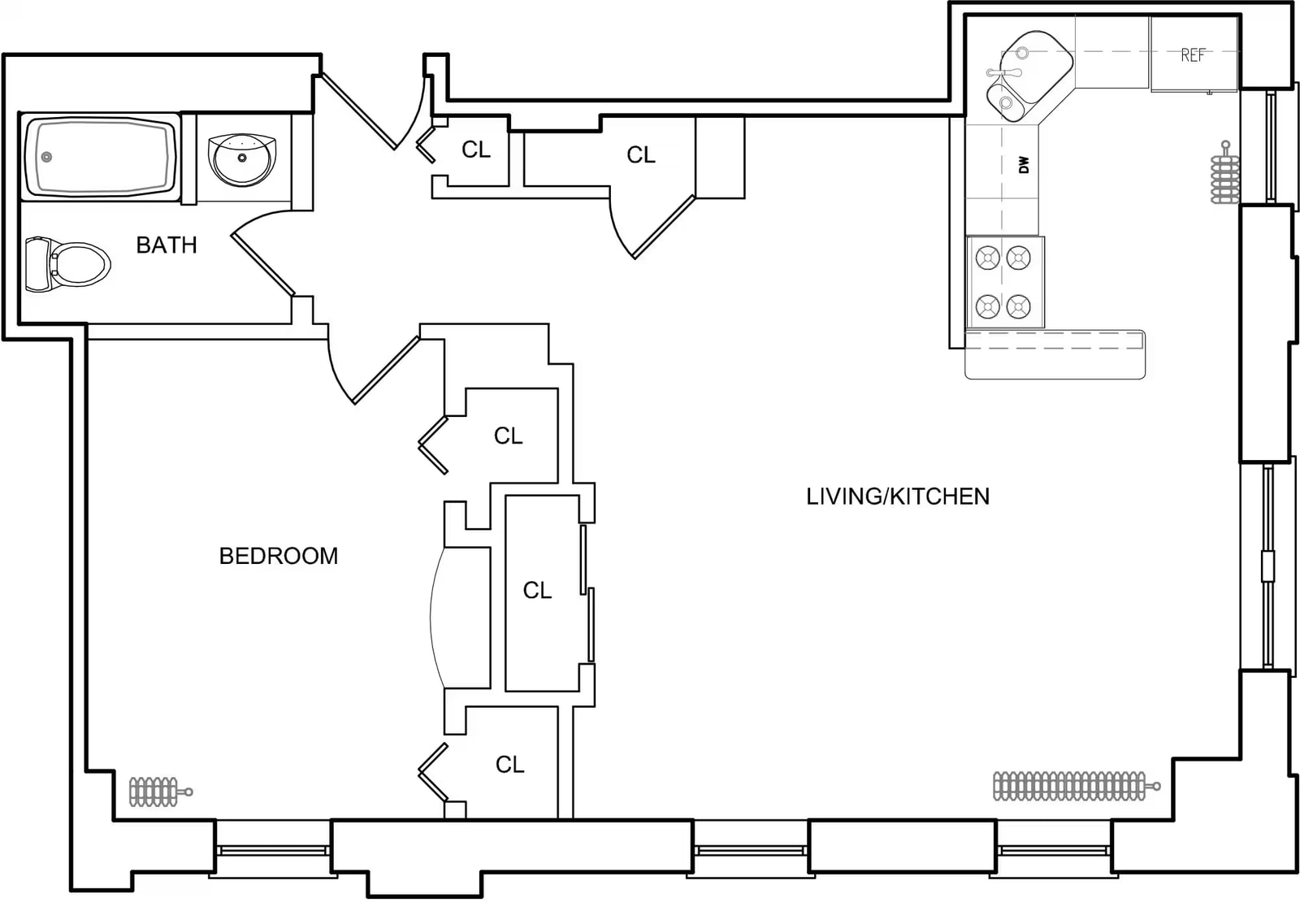 One Bedroom floor plan