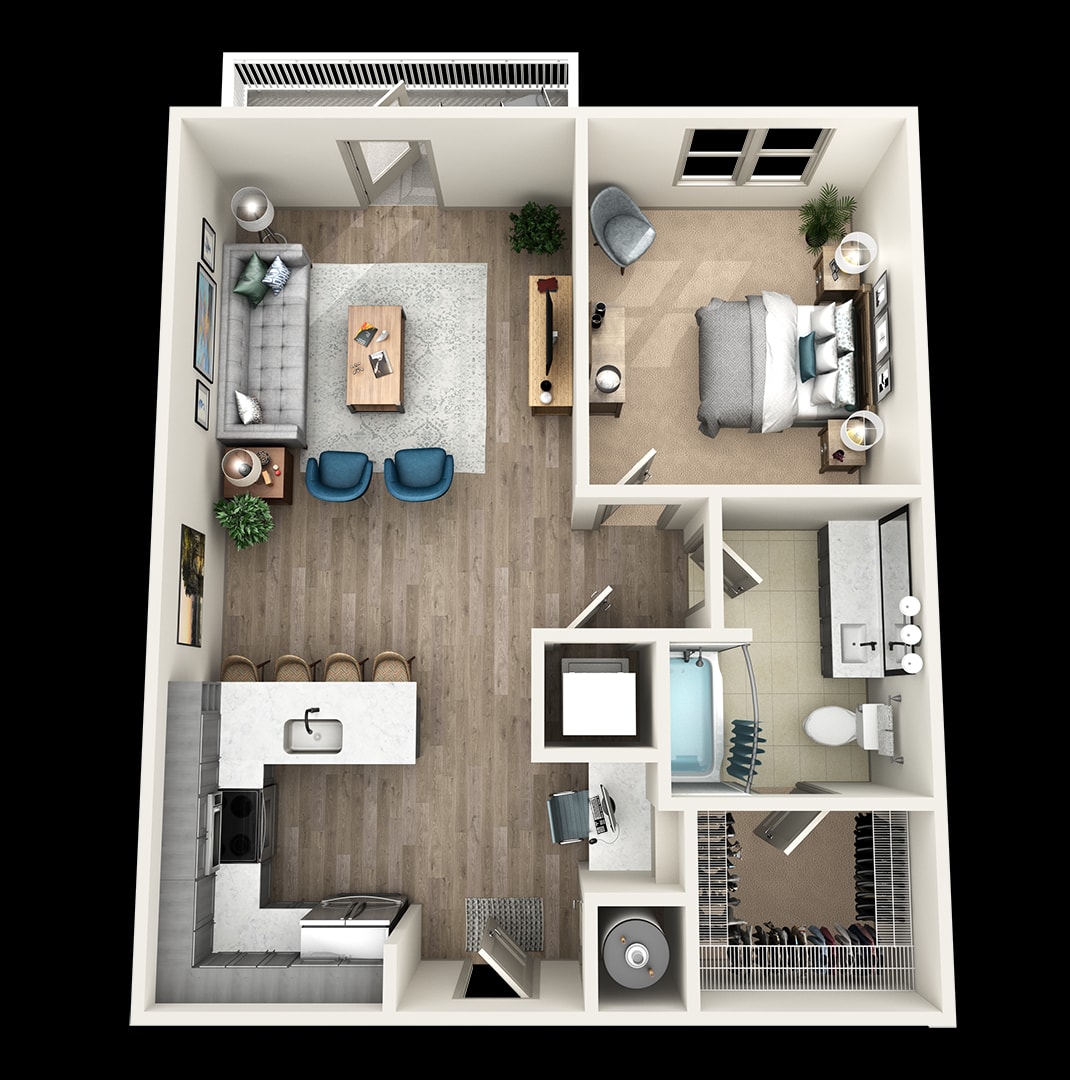 1B floor plan