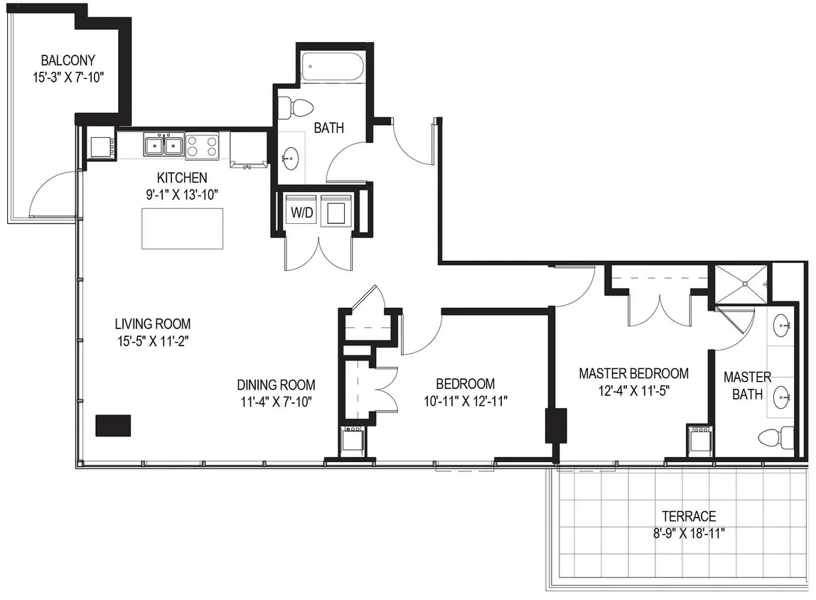 2 Bed/2 Bath Penthouse-3306 floor plan