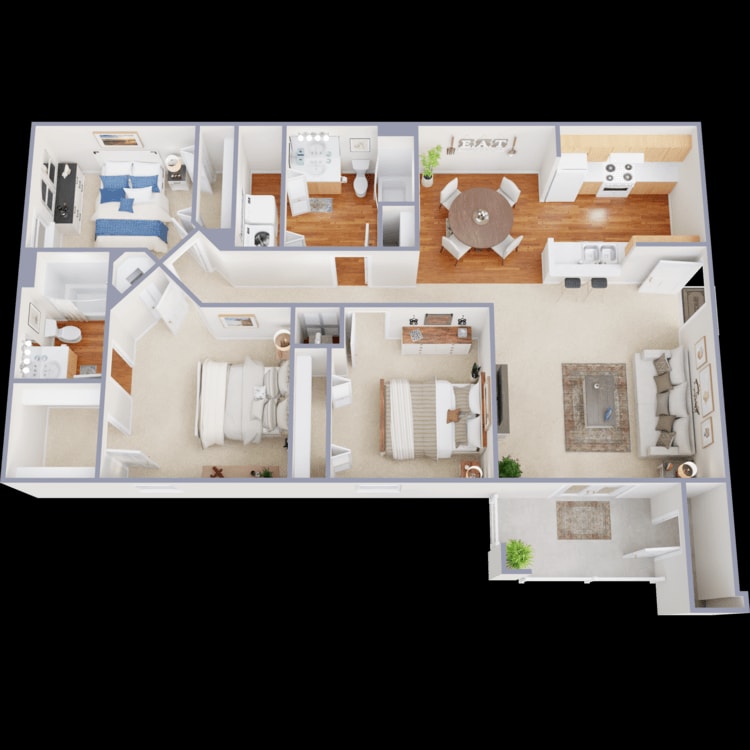 3 Bedroom 2 Bathroom floor plan