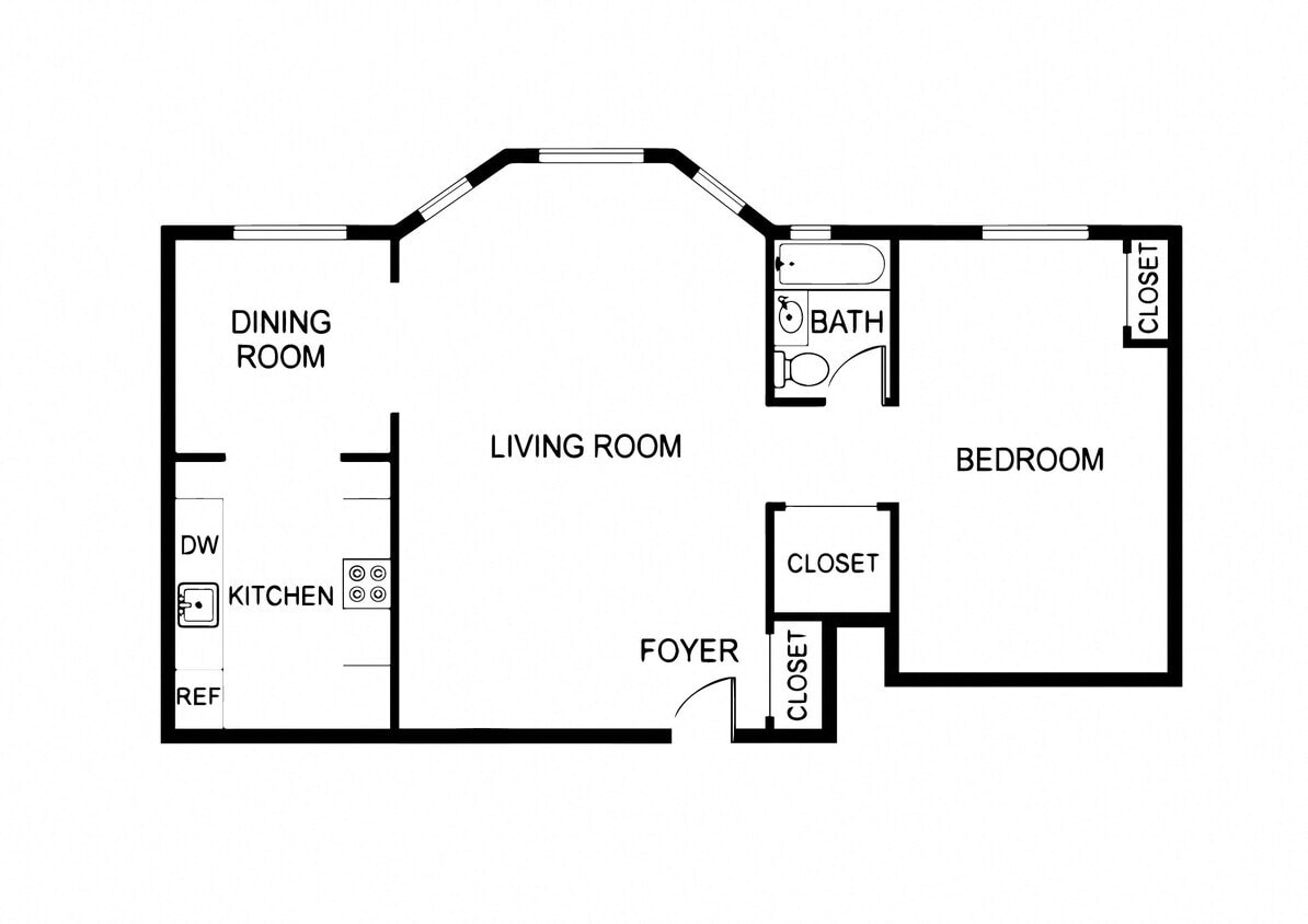 One Bedroom Renovated floor plan