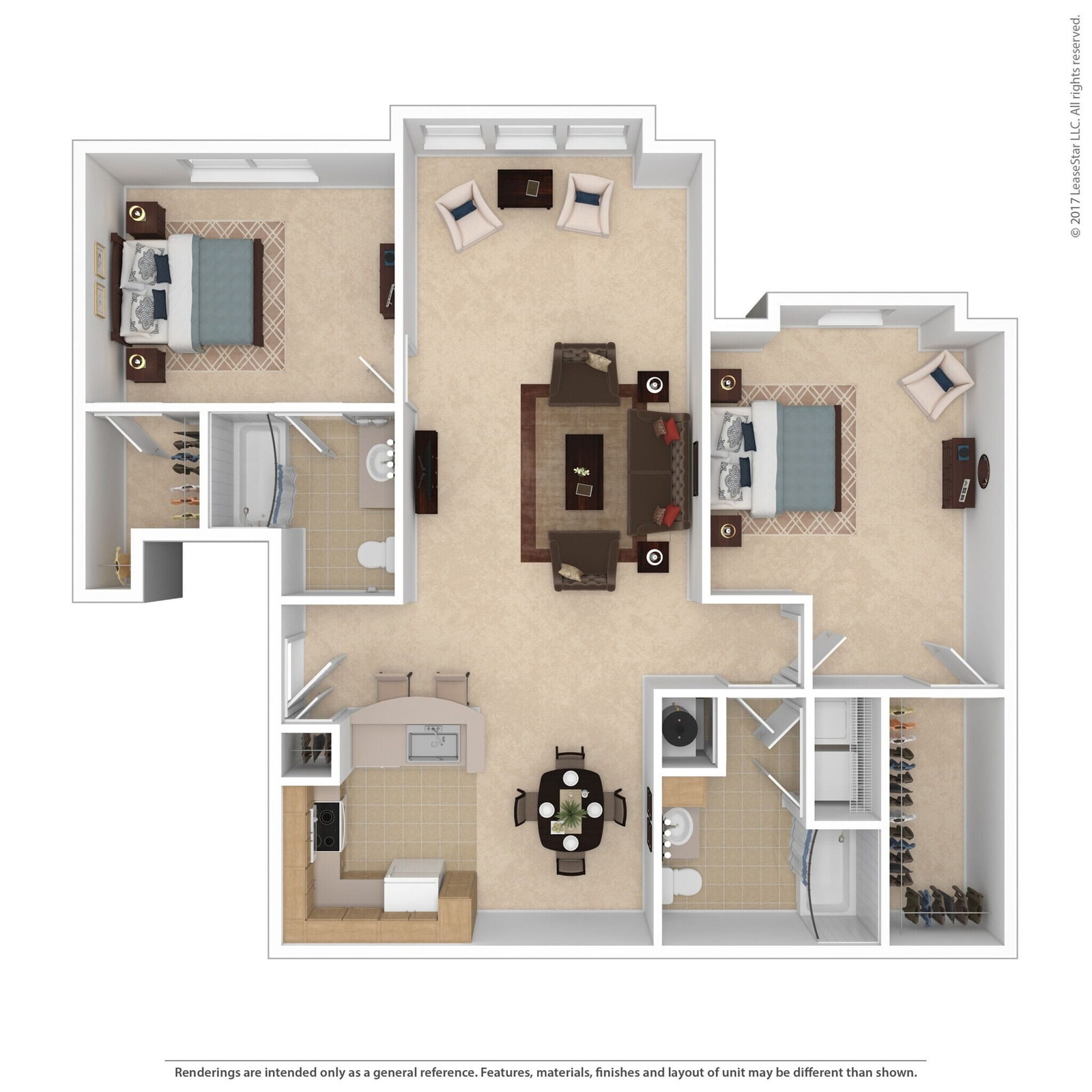 2 Bedroom  Craftsman w/Sunroom floor plan