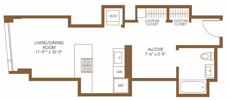 Studio Alcove floor plan