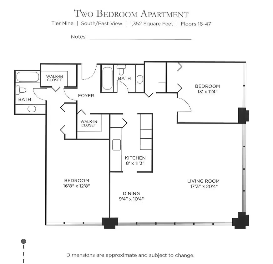 2 Bedroom floor plan