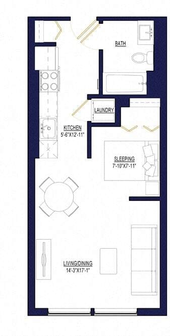 Studio A floor plan