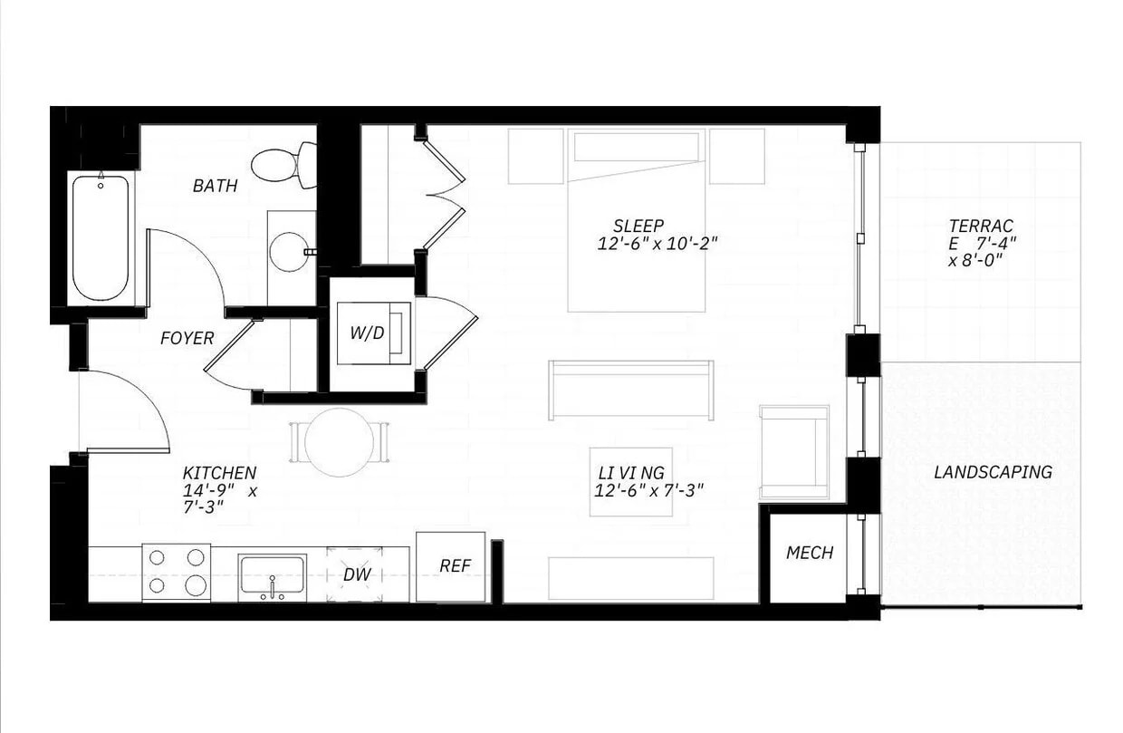 Studio A floor plan