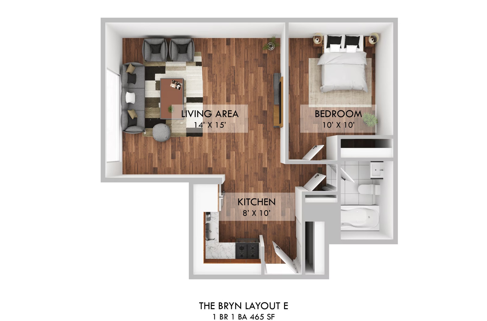 Jr One Bedroom E floor plan