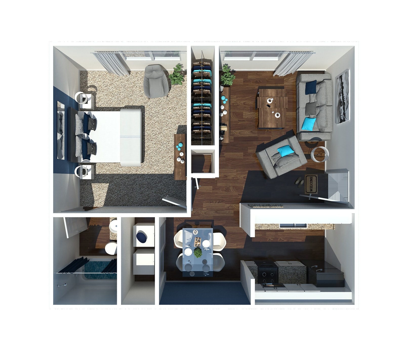 1 Bedroom 1 Bathroom floor plan
