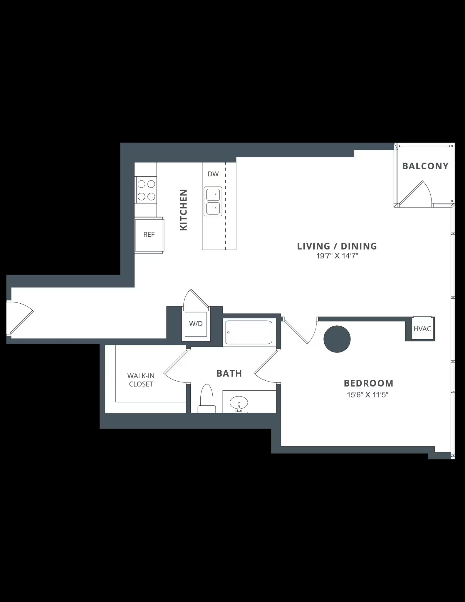1 Bed/1 Bath-A13 floor plan