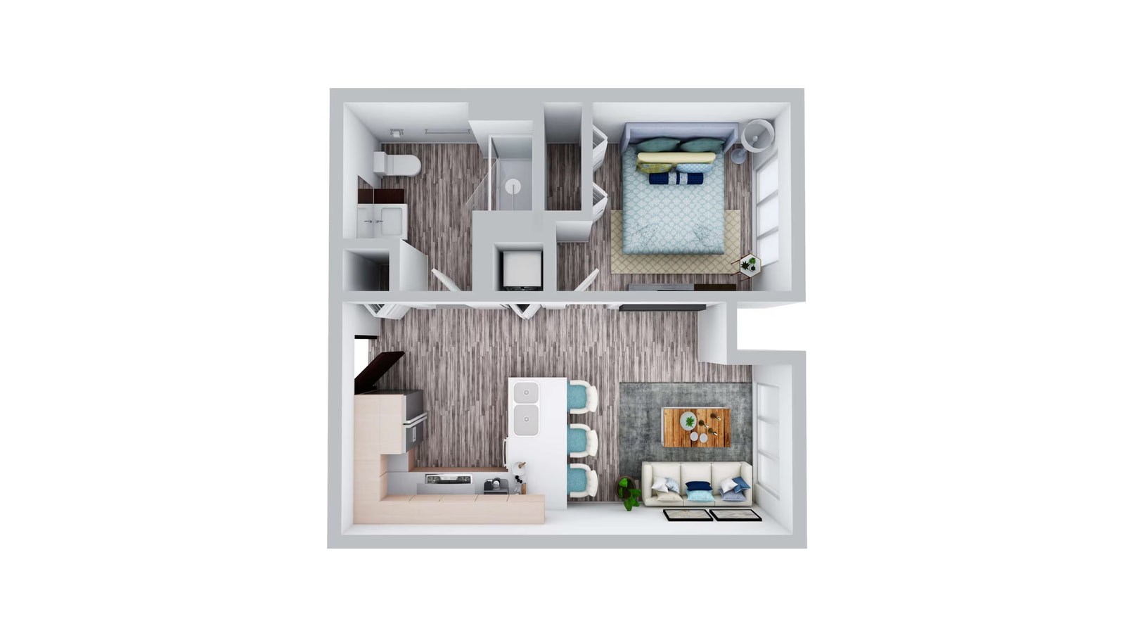 One Bedroom (B1) floor plan