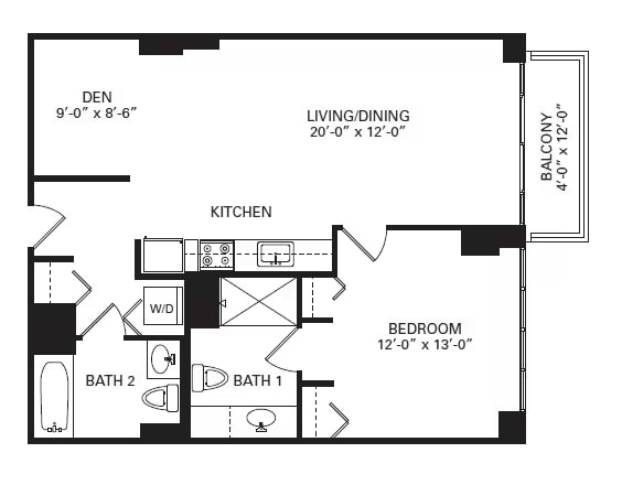 One Bedroom-A3 floor plan