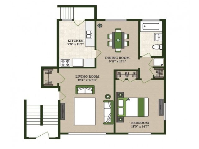 1 X 1 GARDEN floor plan