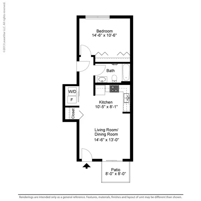 1 Bedroom Floor Plan A3 floor plan