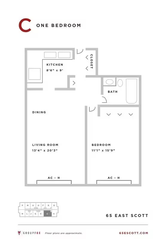 One Bedroom floor plan