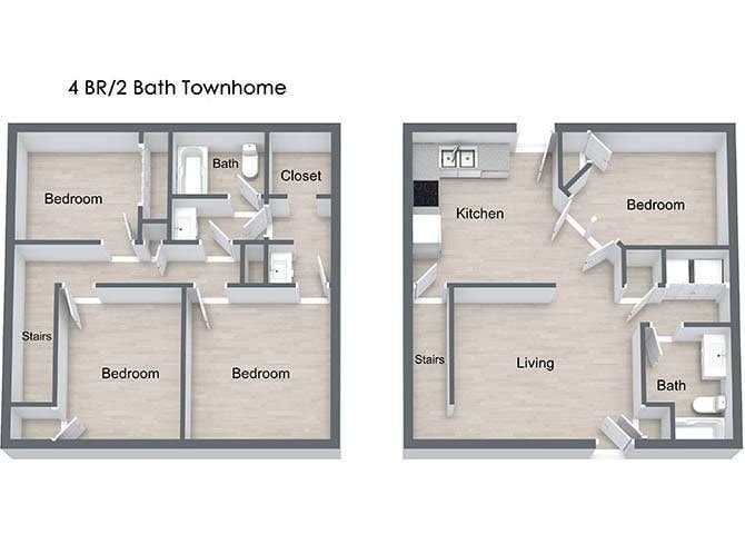 Four Bedroom Townhome floor plan